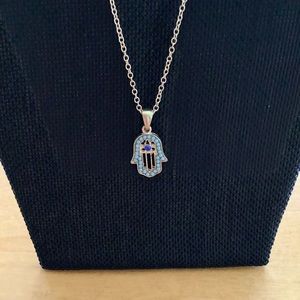 Gold and Turquoise Hamsa Necklace